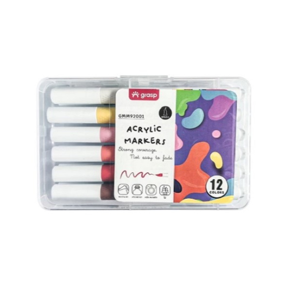 (KTS)ชุดปากกาอะคริลิคเพ้นท์กันน้ำ Ori Acrylic Markers GMM92001 12สี
