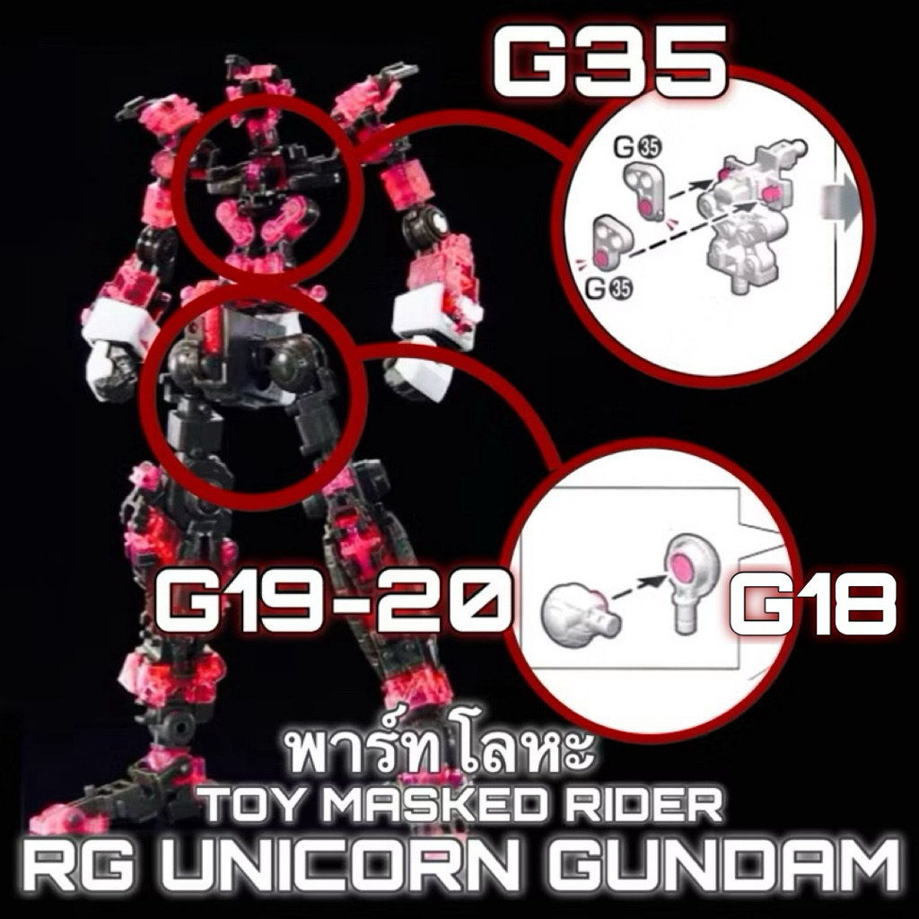 ⬜️พาร์ทเสริมโลหะคู่ G35/G19-20/G18/G47สำหรับ RG UNICORN GUNDAM ทุก