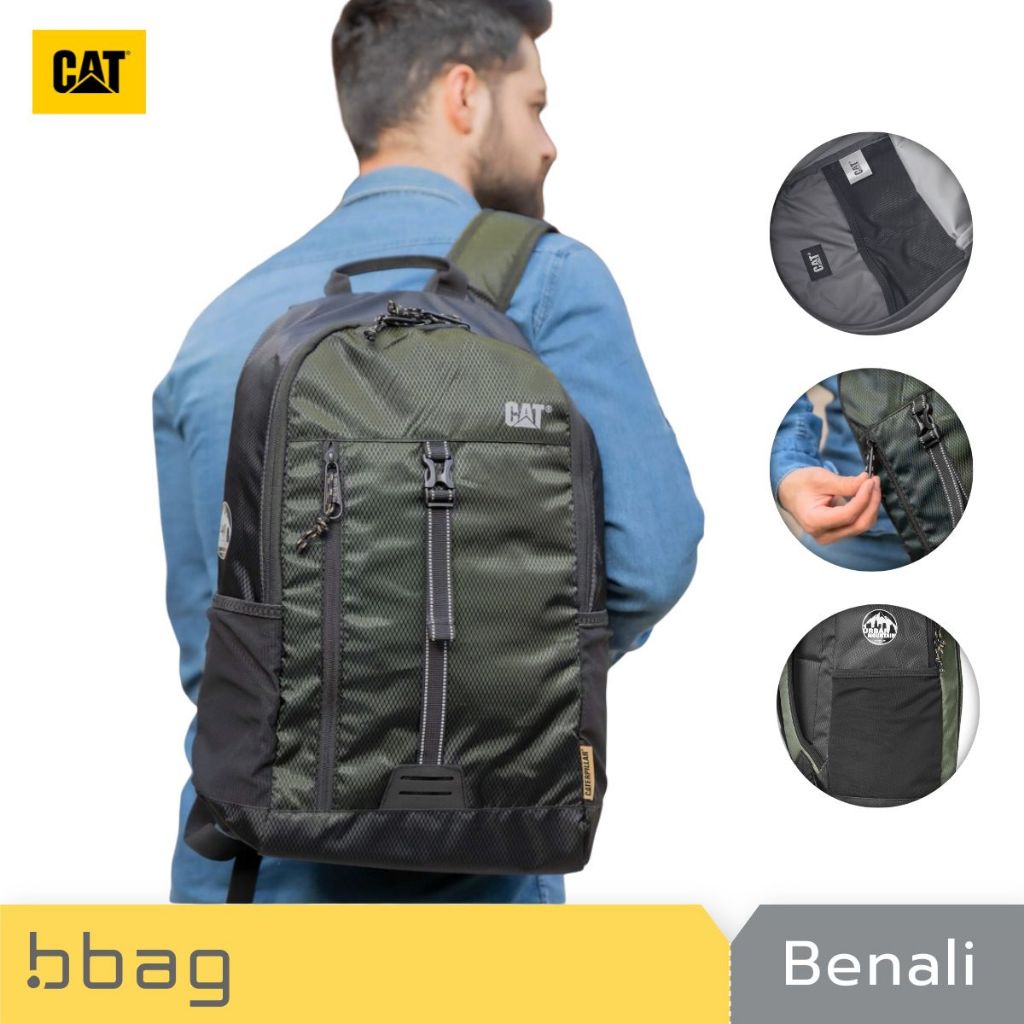 Caterpillar กระเป๋าเป้หลัง 23 ลิตร รุ่น Benali 84077 กันน้ำ Ripstop เบา 380 กรัม ติดไฟจักรยาน
