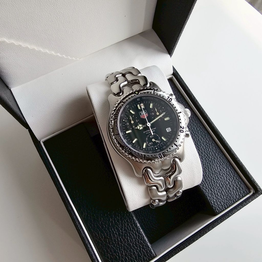 ✨(สด-ผ่อน)​นาฬิกา  T✩G HE✩ER     สภาพนางฟ้า สภาพใหม่มากๆ 97%KCRSV/BK38✨ Tag S/EL Crono Black Dial ไซ