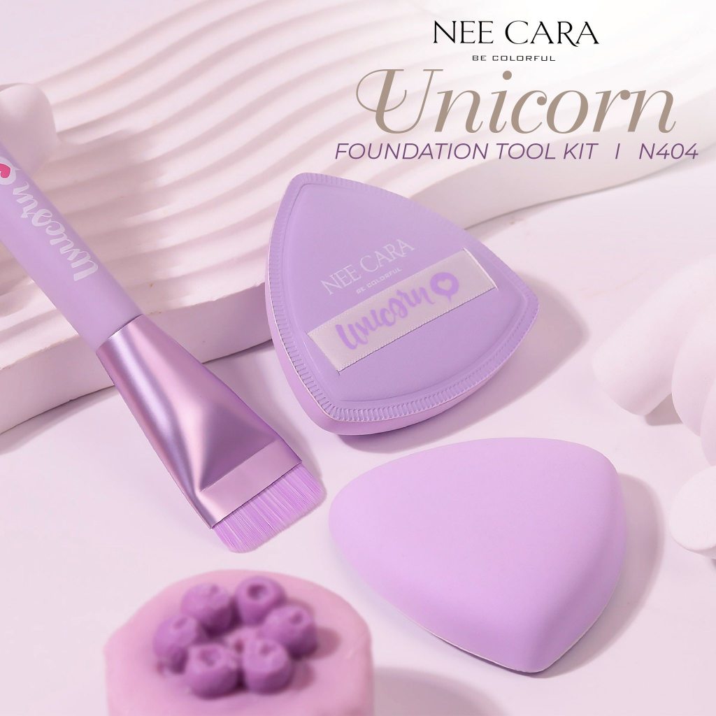 (N404) นีคาร่า เซตพัฟ+แปรงเกลี่ยรองพื้น NEE CARA Unicorn Foundation Tool Kit - รูปที่ 6