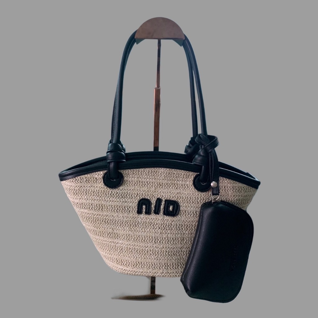 รหัส 155 กระเป๋าผ้าสาน NIDORA งานแท้ รุ่นหูผูก งานน่ารักก