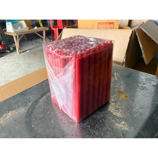 เทียนเปลือย เบอร์10 สีเหลือง สีแดง ขนาดครึ่งกิโลและหนึ่งกิโล เทียนไหว้พระ เทียนไหว้ท้าวเวสสุวรรณ