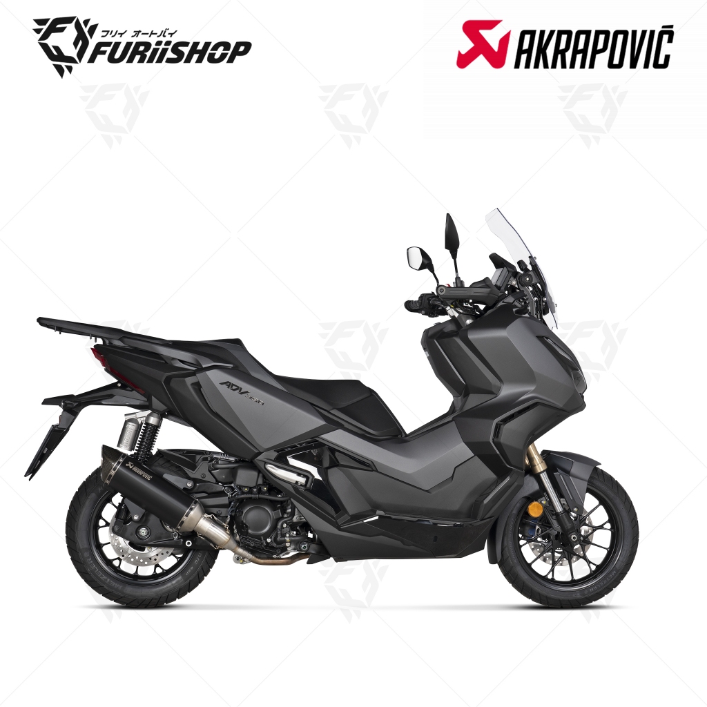 ท่อสูตร/ท่อแต่ง/ท่อไอเสีย Akrapovic Slip on Black New Shape (2รู) : for Honda ADV350 2022-2024