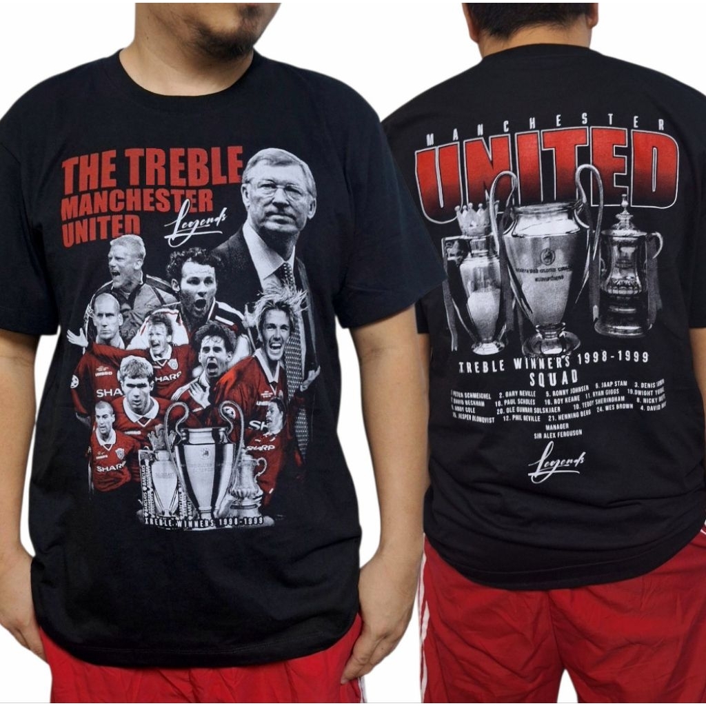 เสื้อยืด ตำนาน 3 แชมป์ 98-99 [งานสกรีนบล็อก] สกรีนเองทำมือทุกตัว  ซักเครื่องได้เลยไม่ต้องถนอม