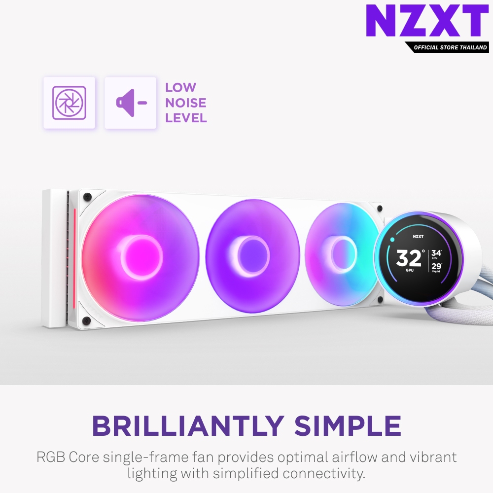 NZXT KRAKEN ELITE 420 RGB WHITE - V2 : RL-KR42E-W2