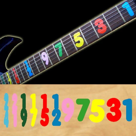 Numbers Fret Markers Inlay Sticker for Guitars & Bass