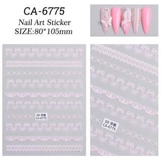 สติ๊กเกอร์ติดเล็บลายลูกไม้ 5D lace sticker พร้อมส่งจากไทย