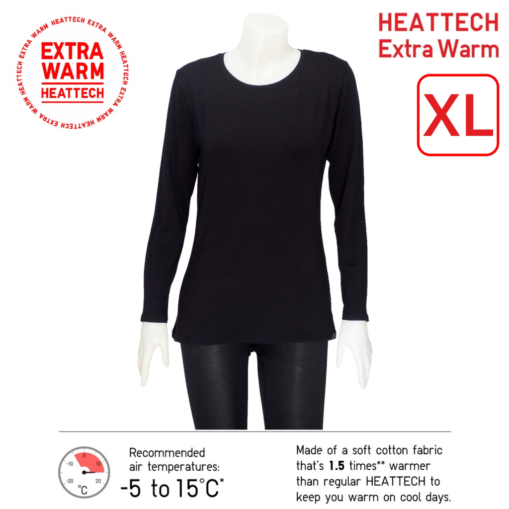 Extra Warm Size XL Uniqlo Heattech เสื้อฮีทเทคเอ็กตร้าวอร์มผู้หญิง  ฮีทเทคมือสอง สภาพใหม่