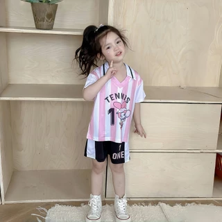 2-12 ปี ชุดเซ็ทเด็กแฟชั่น เสื้อผ้าแขนสั้นกางเกงขาสั้น ลายการ์ตูนน่ารัก สไตล์เกาหลี ผ้านุ่ม ฤดูร้อน ใส่สบาย