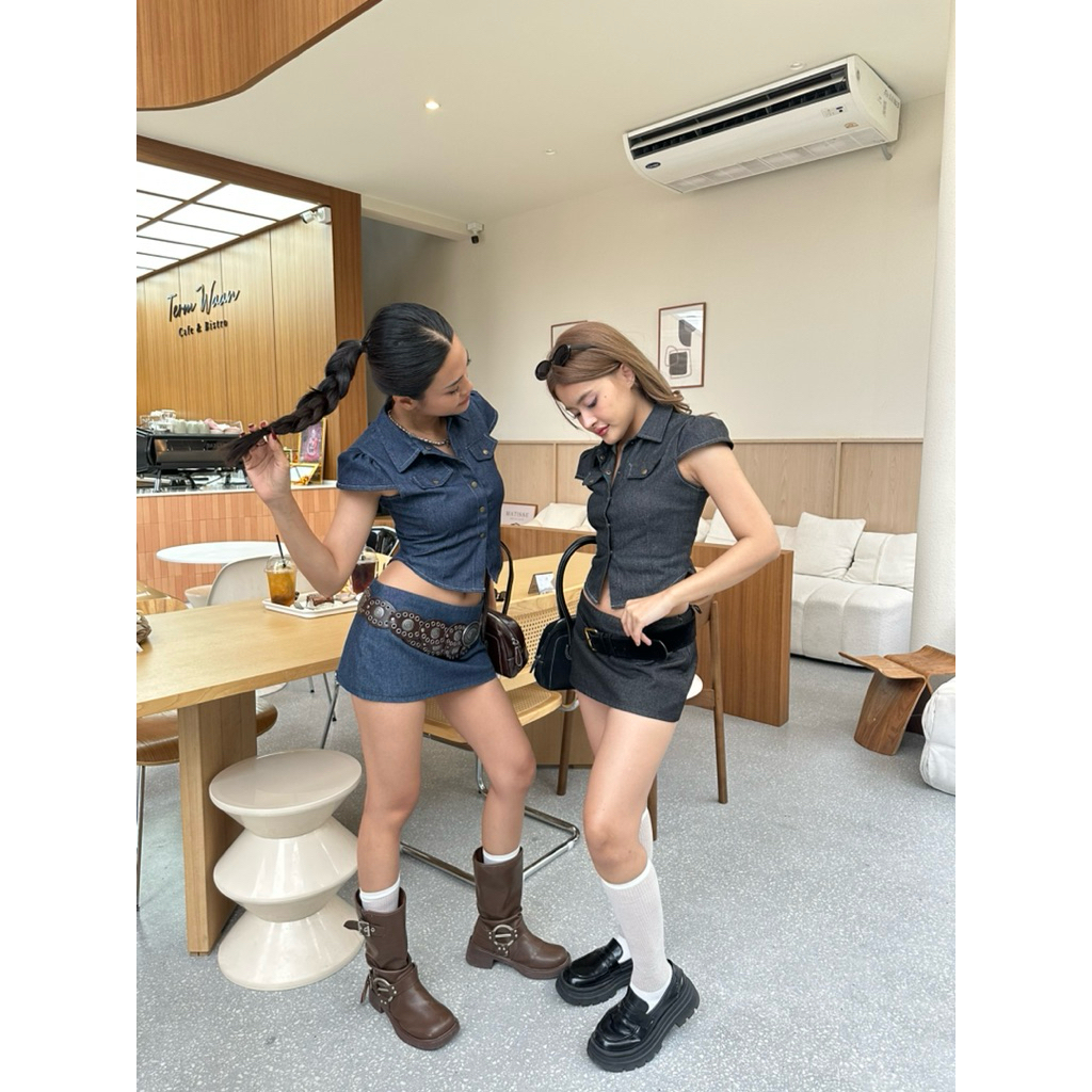 pretty top (มีอก 40 แล้วค่า) (เฉพาะเสื้อ) เสื้อเข้ารูป สม็อคหลัง คอปก - รูปที่ 3