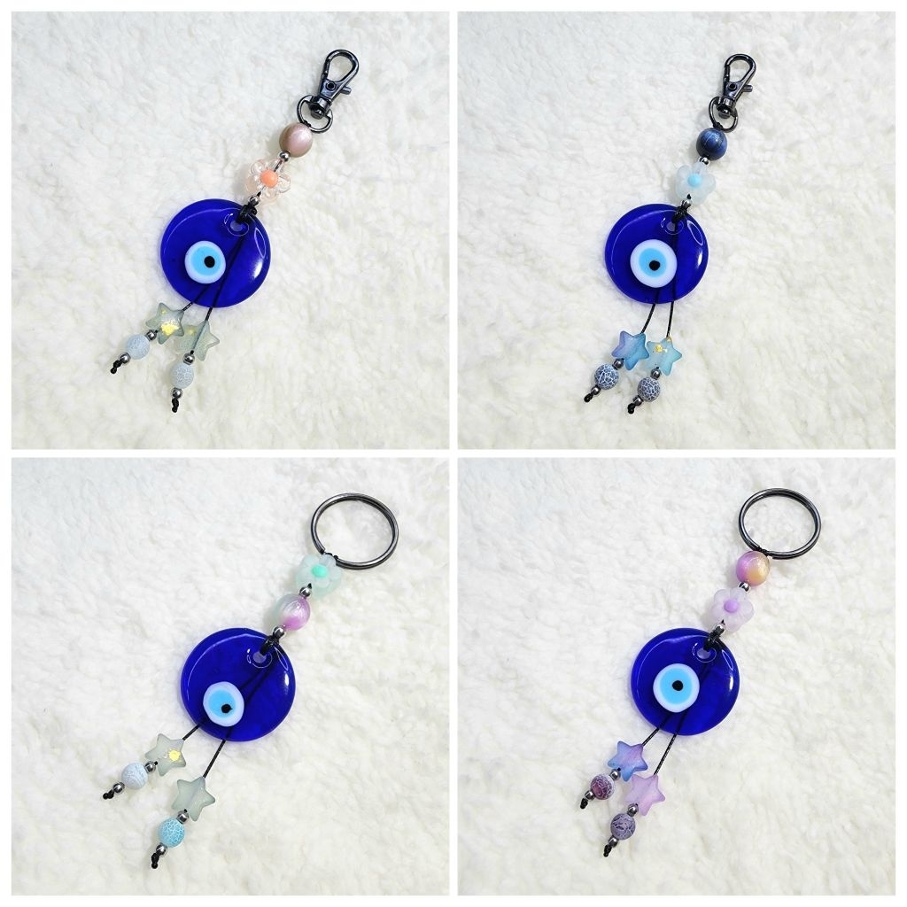 Keychain >> EVIL EYE 🧿 พวงกุญแจ ที่ห้อยมือถือ ที่ห้อยโทรศัพท์ | เครื่องราง ปกป้อง | ของขวัญปัจฉิม ha