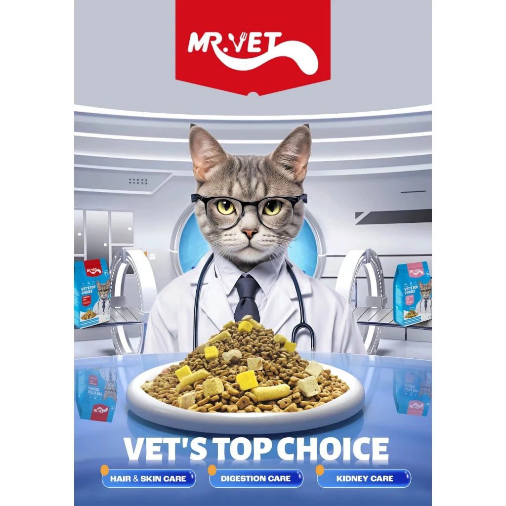 MR.VET อาหารเม็ดแมว Holistic แพ็ค 1KG. - เหมาะสำหรับแมวทุกช่วงวัย