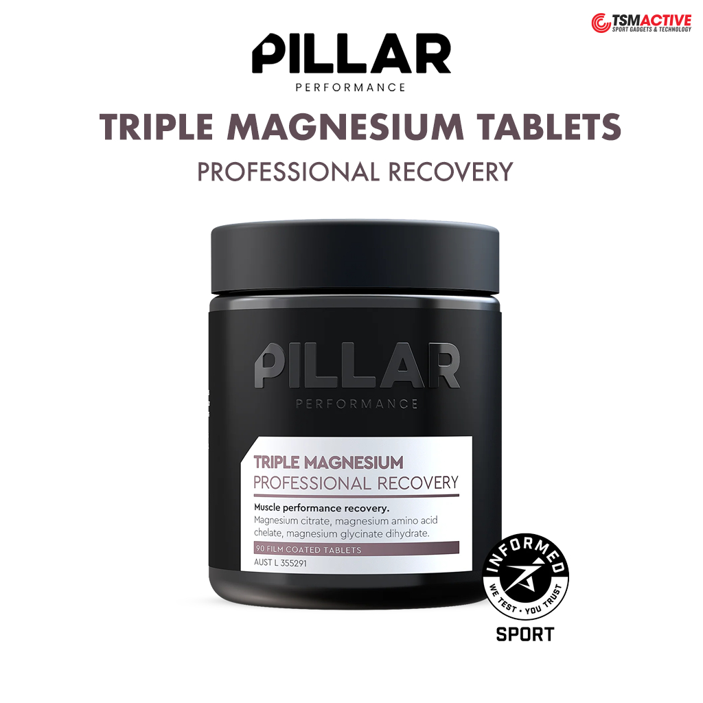 PILLAR Performance TRIPLE MAGNESIUM TABLETS แมกนีเซียม (90 เม็ด) ลดตะคริว ฟื้นฟู ปรับคุณภาพการนอน