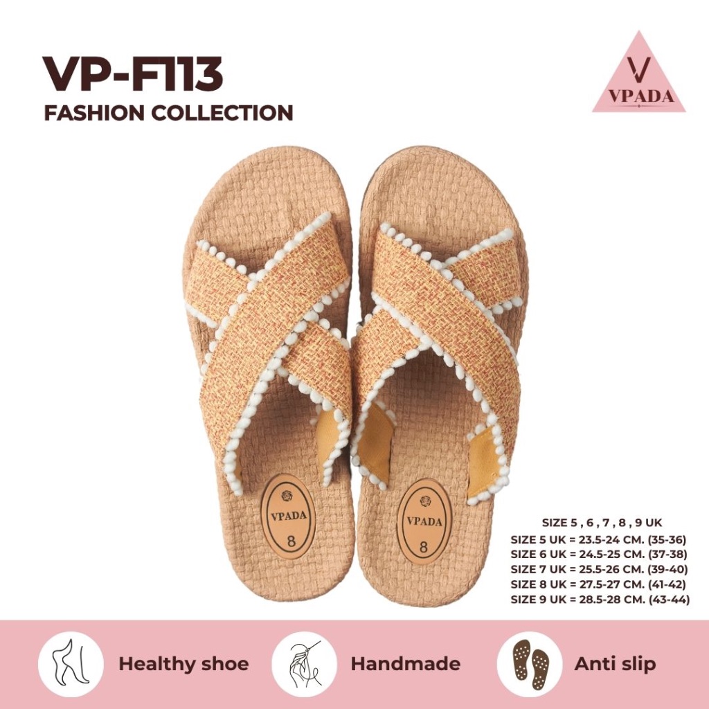 Vpada_sandals_VP-F113 Fashion Collection รองเท้าแตะชายหาดแบน รองเท้าแตะแฟชั่น