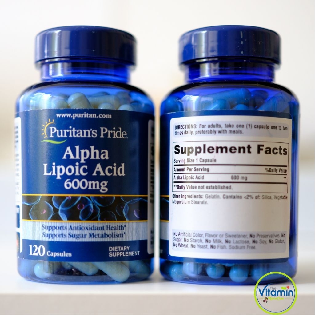 Puritan ALA 600mg. 60-120 Capsules Alpha lipoic acid เอแอลเอ