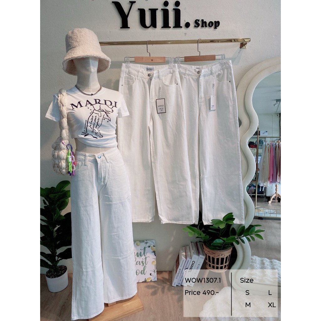 WOW1307.1 Baggy ตัวสวย ทรงสาย ขากระบอกใหญ่ ยีนส์ไม่ยืด