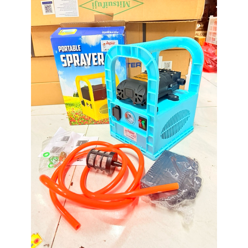เครื่องพ่นยา หูหิ้ว Jaguar มอเตอร์ปั๊มคู่ แรงดัน 10.3บาร์ ทนงาน จากัวร์ เครื่องพ่นยาแบตเตอรี่ ดูดปุ๋