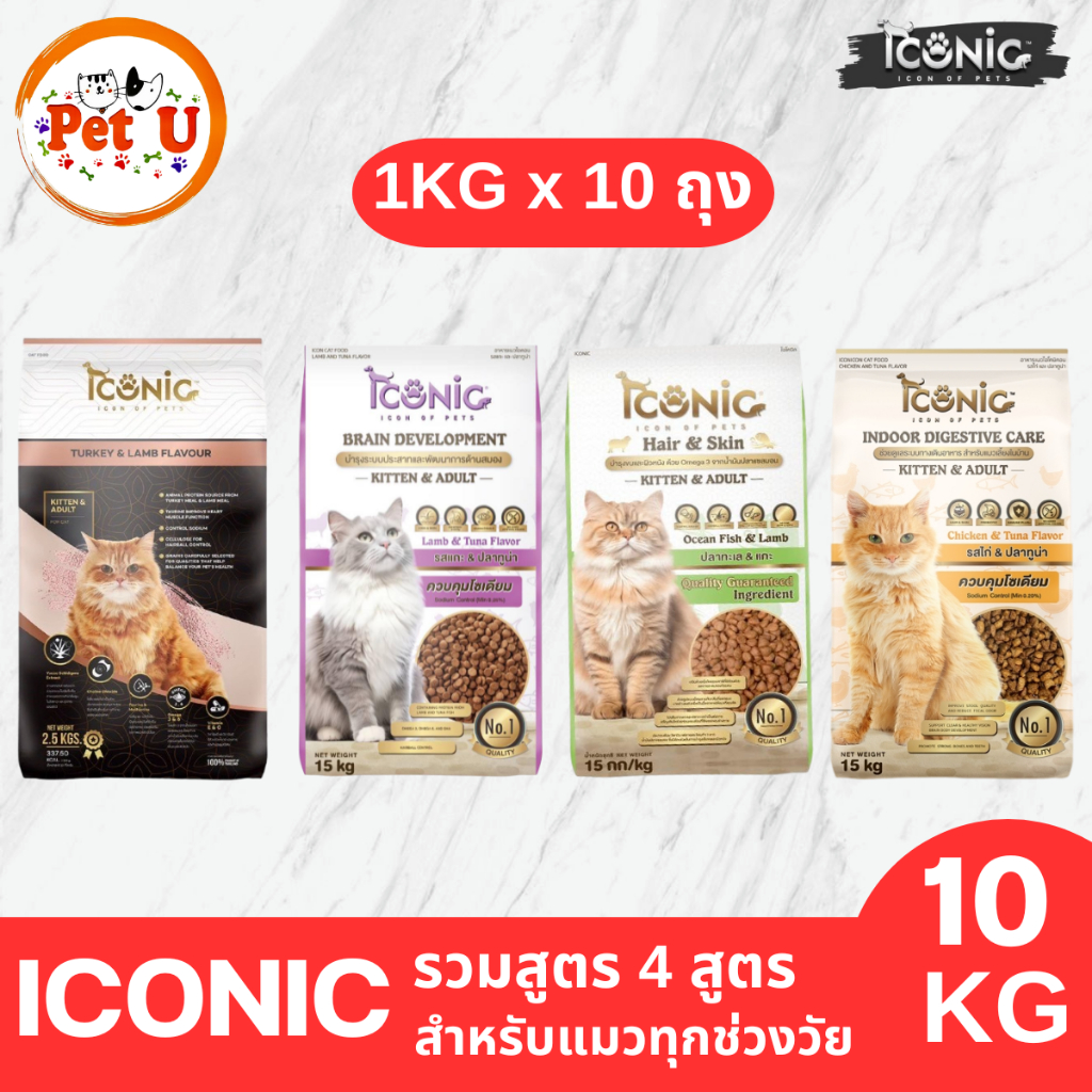 ICONIC ไอโคนิค [ขายแบ่ง 10kg]  สำหรับแมว 4 เดือนขึ้นไป อาหารแมวเกรดพรีเมียม