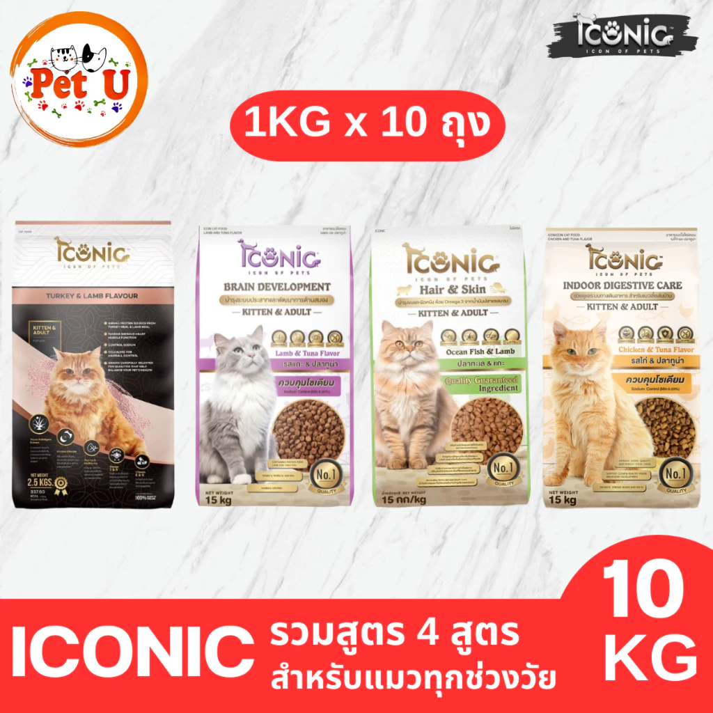 ICONIC ไอโคนิค [ขายแบ่ง 10kg] สำหรับแมว 4 เดือนขึ้นไป อาหารแมวเกรดพรีเมียม