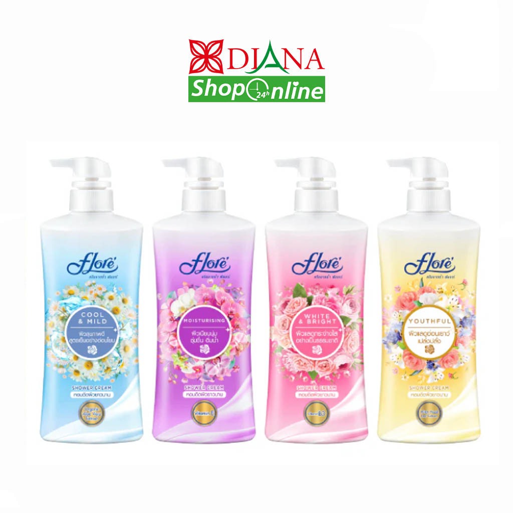 Flore ครีมอาบน้ำ ฟลอเร่ Sensation Series 450 มล.