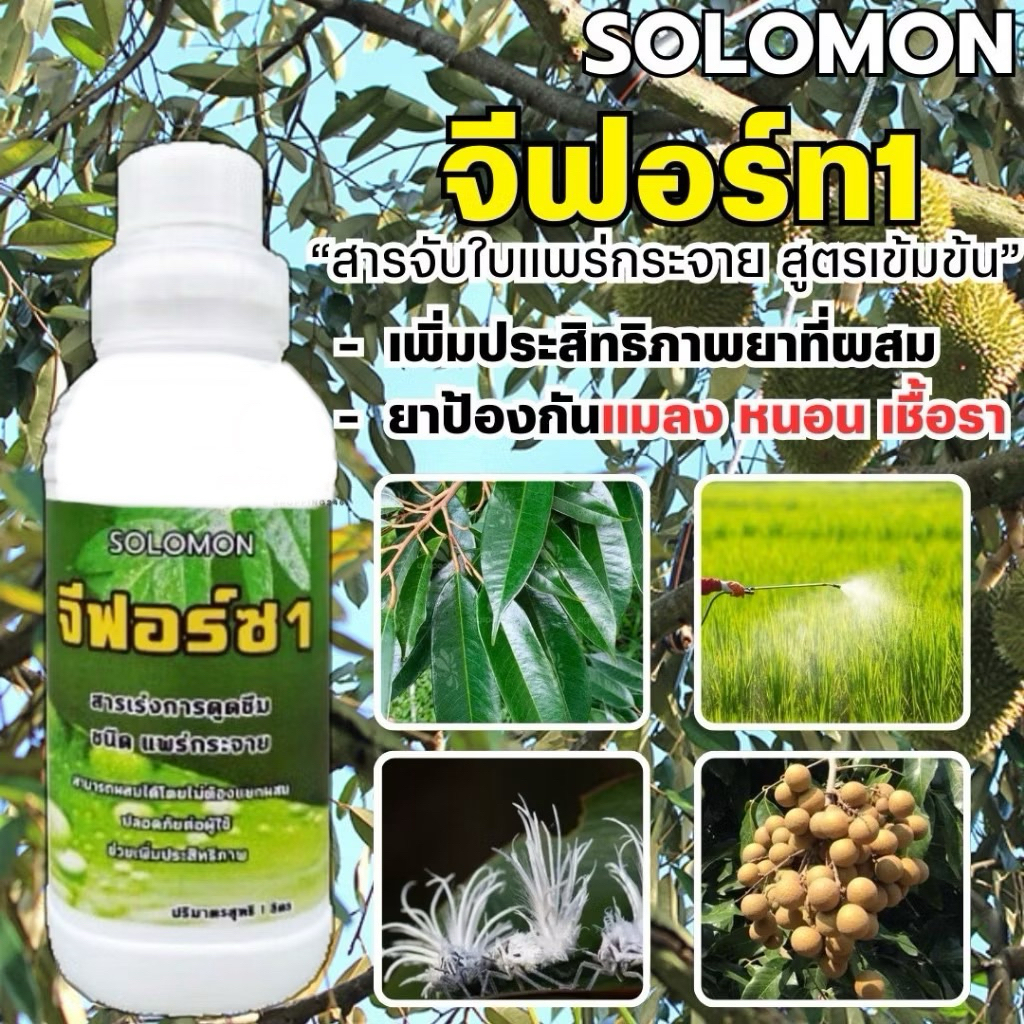 จีฟอร์ซวัน G1 สารนำพา สารจับใบแพร่กระจาย เร่งการดูดซึม จับใบ ไม่ทำร้ายใบพืช ขนาด 1 ลิตร (5ซีซี ต่อน้ำ 20ลิตร)