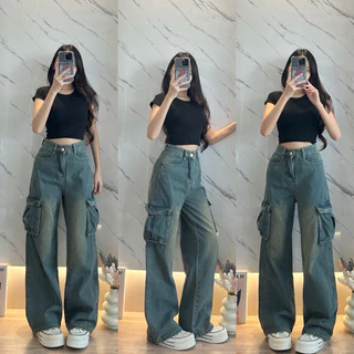 Cargo Jeans สีนัวเฟดสนิม #701 กางเกงยีนส์ผ้าไม่ยืด ทรงเท่ งานติดเทรนด์ รุ่นขายดี