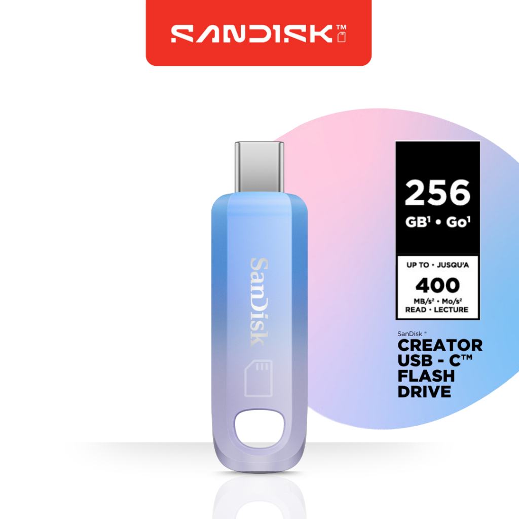 SanDisk Creator USB-C Flash Drive - 256GB Read Up to 400MB/s USB 3.2 Gen1 ( SDCZ75C-256G-G46 ) 5Y