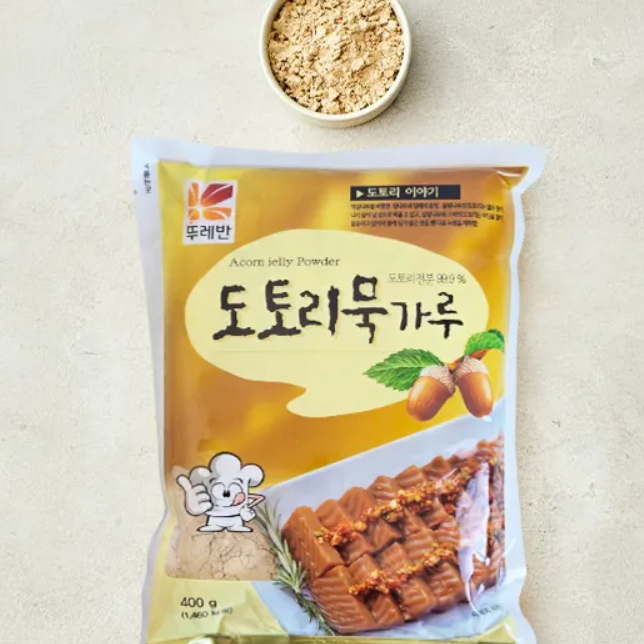 ผงโดโทรีมุก ผงทำวุ้นลูกโอ๊คเกาหลี(เครื่องเคียง) แบรนด์ตูเรบัน ACORN JELLY POWDER 뚜레반 도토리묵가루