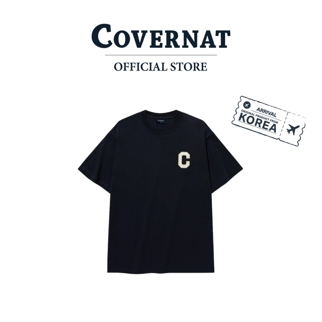 COVERNAT เสื้อยืด รุ่น Shine C Logo T-Shirt Navy (70061OSCSSU_U5NAXX)