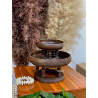 ขันโตกสีโอ๊ค ขันโตกไม้ ขันโตกสีโอ็ค ไม่มีลวดลาย 14,16,18,20น…