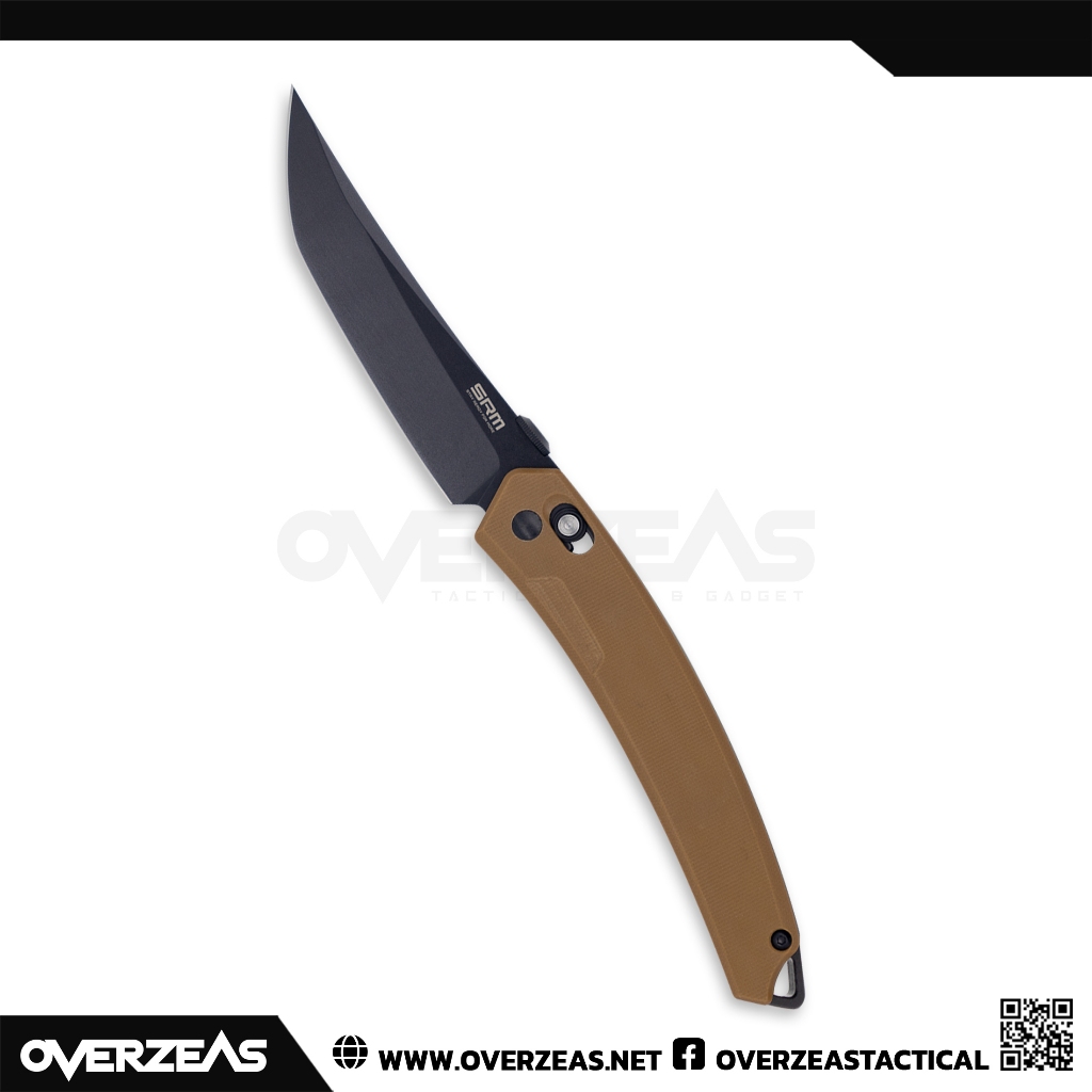 มีดพับ SRM Ambi Lock Tan G-10 (8Cr13Mov 3.5" Black),9211-GW