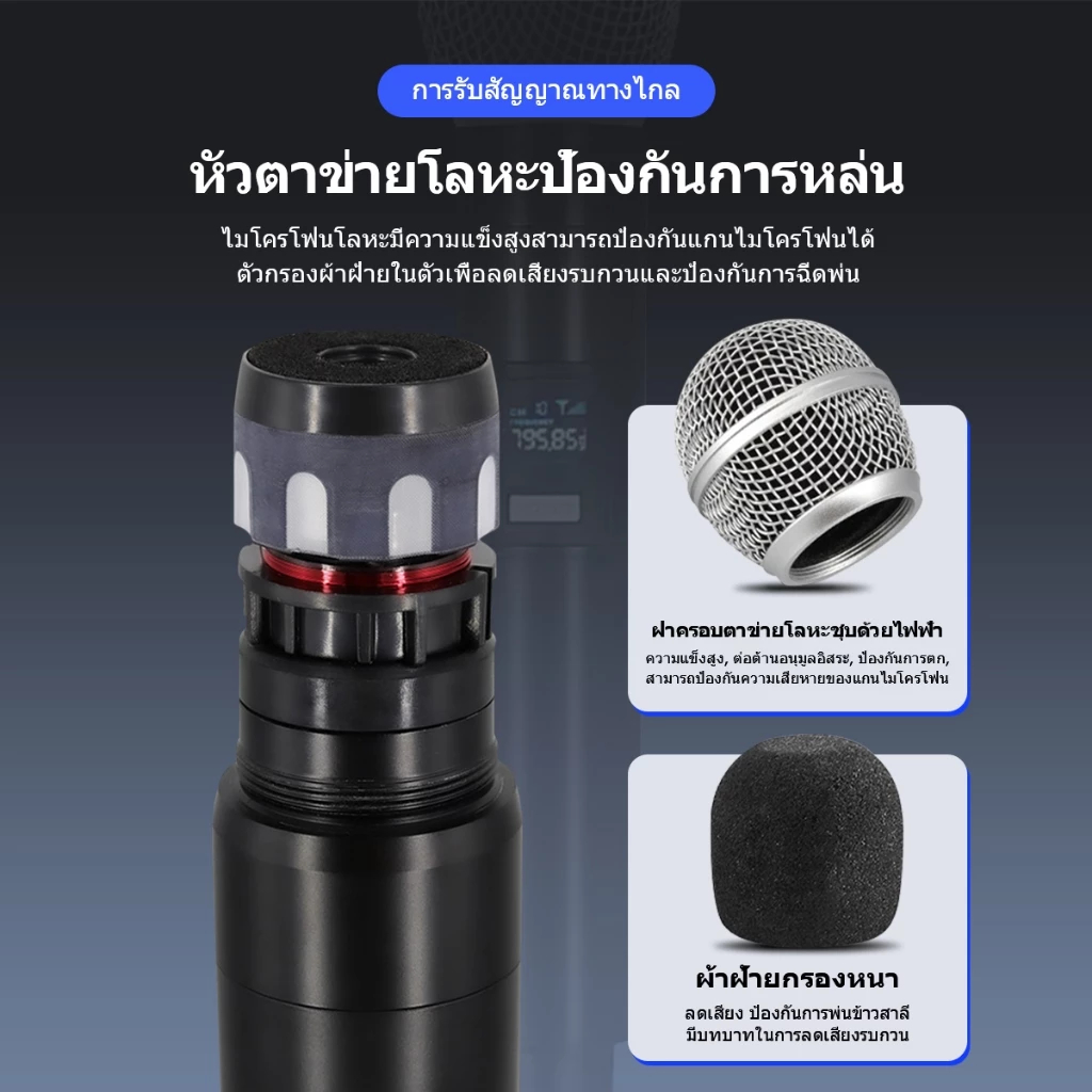 AIDIYTECH Karaokeset Wirelessmicrophone ไมโครโฟนไร้สาย ไมค์ร้องเพลง ไมค์ ไมค์ไร้สาย ไมโครโฟน คาราโอเกะ ไร้สาย ไมค์โครโฟน - รูปที่ 2