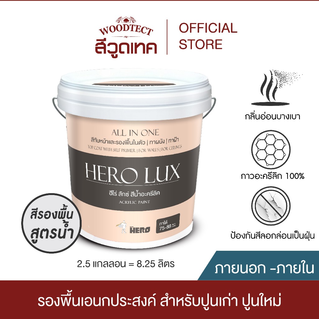 ฮีโร่ ลักซ์ CP-202 รองพื้น ปูนเก่าและปูนใหม่ สูตรน้ำ-สีใส ขนาด 8.25 ลิตร HERO LUX CP-202 Contact Primer