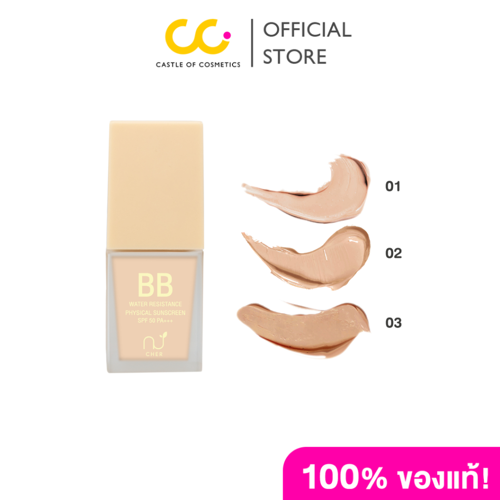 Cher Skincare Bb Water Resistance Physical Sunscreen (Oil Free) 15g บีบี วอเตอร์ รีซิสแตนท์ ฟิสิคอล ซันสกรีน ออย ฟรี