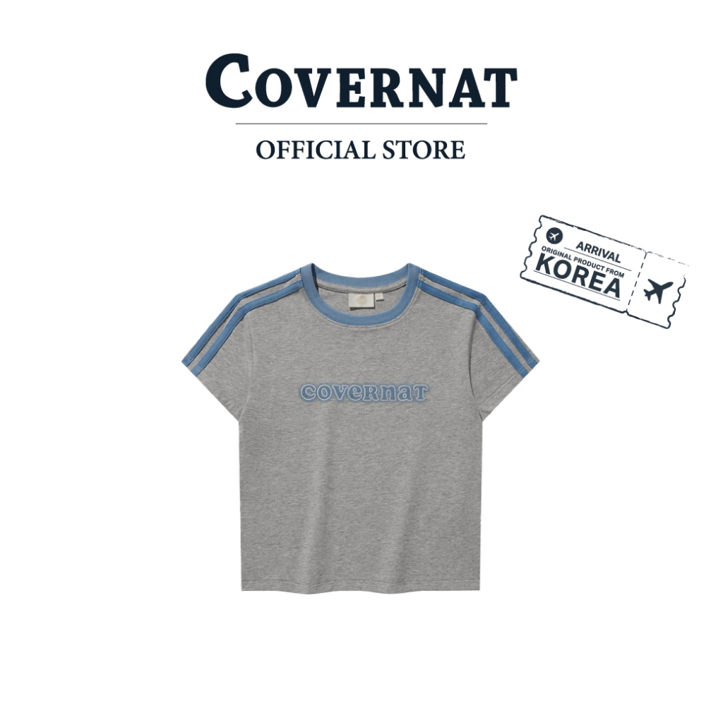 COVERNAT เสื้อครอป รุ่น Women'S Baby Fit Cooper Logo T-Shirt Grey (70211SCLSSF_U5GYXX)