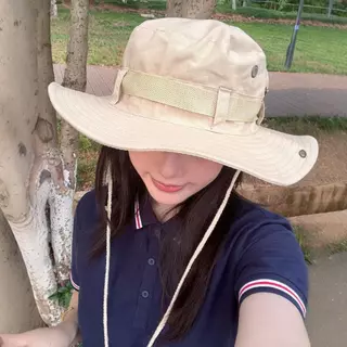 มีส่งด่วน หมวกบักเก็ตเดินป่า (B154) หมวกปีกกว้าง ใส่เที่ยว เดินป่า กันแดด ตั้งแคมป์ ปีนเขา มีสายคล้องคอ