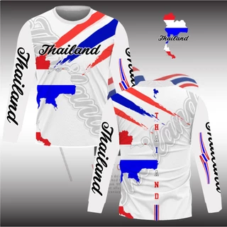 เสื้อกีฬาลาย ธงชาติ เเขนสั้นและแขนยาวเนื้อผ้าไมโครเกรดพรีเมี่ยม
