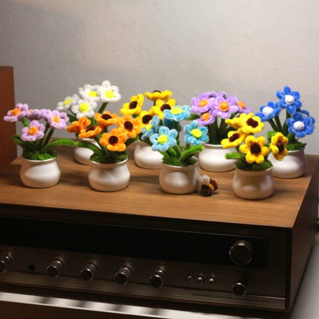 กระถางดอกไม้กำมะยีขนาด 9x14cm ตกแต่งบ้าน คาเฟ่ มอบให้คนที่คุณรัก