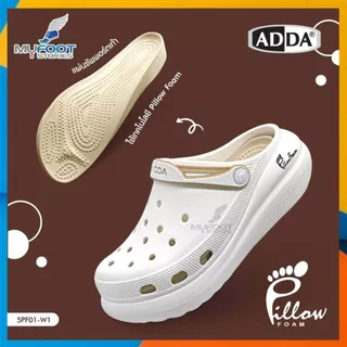 (สุ่มแถมตัวติดฟรี 2ตัว) Adda รองเท้าแตะ หัวโต รุ่น 5PF01 W1 แท้100% ส้นตึก 2.5นิ้ว ไซส์ 4-7