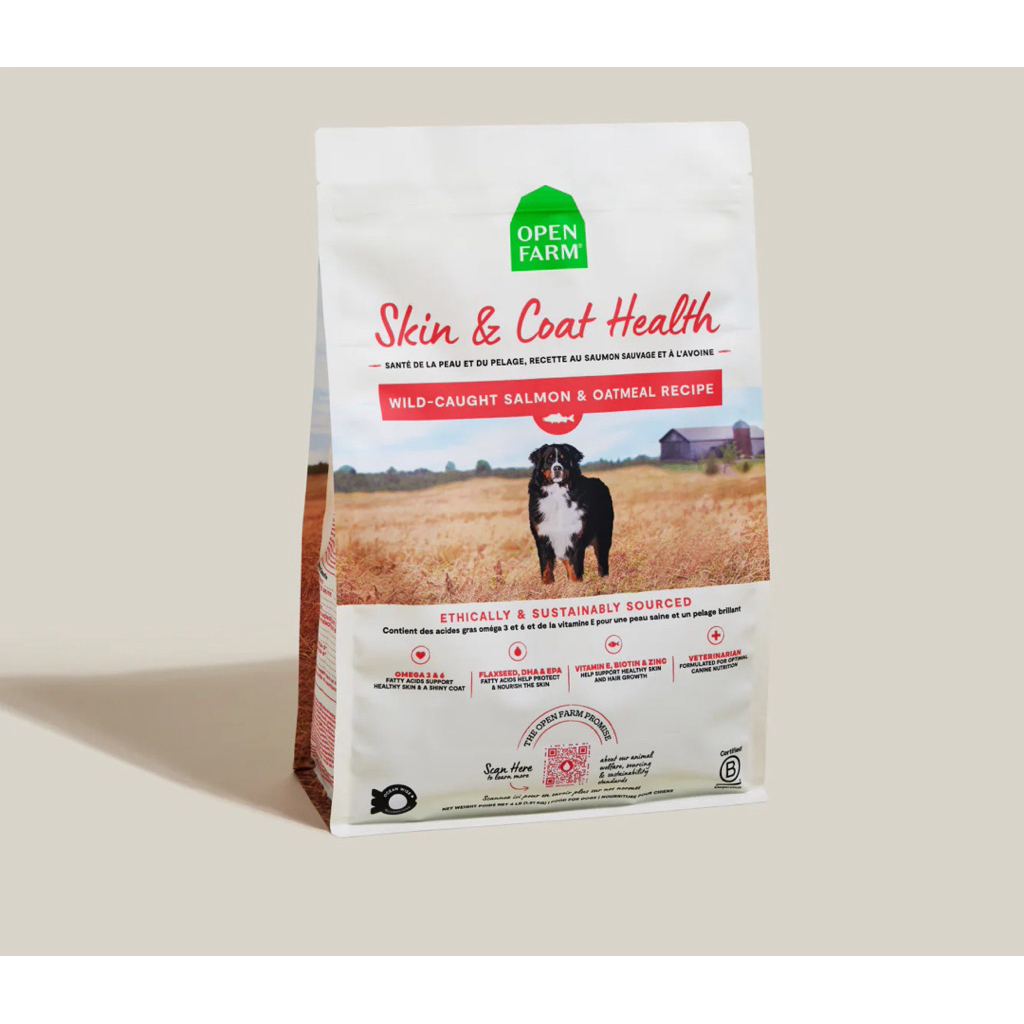 อาหารสุนัข Open Farm Skin & Coat Health สูตร Wild-Caught Salmon & Oatmeal ขนาด 1.8 Kg