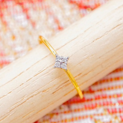 [ PCPY Jewelry ] แหวนเพชรแท้ 💎 เพชรเบลเยี่ยมคัต น้ำ100 ทองคำแท้9K (ทอง37.5%) ขายได้ มีการ์ดรับประกัน [9KPRB302]