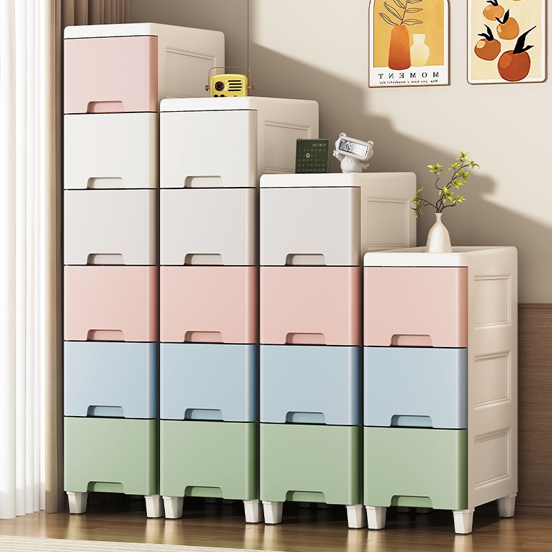 Queedd กล่องจัดเก็บลิ้นชัก หนาพิเศษ ขนาด 20/30 ซม. หลายชั้น สำหรับวางในที่แคบ ใส่ของใช้ในบ้าน ขนม ของเล่น เสื้อผ้า