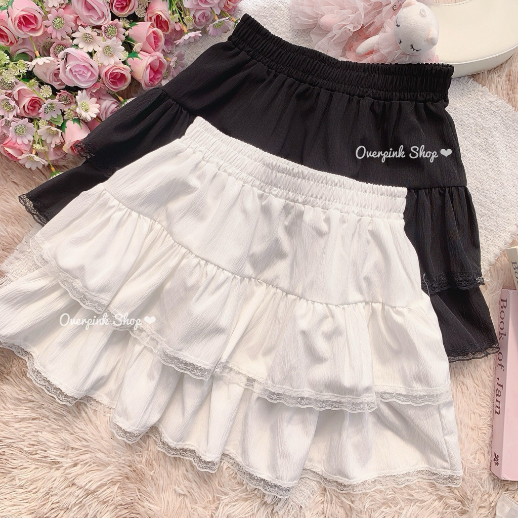 🌸OVP🌸 ผ้าคอตตอนและ ผ้าครัช มีซับในกางเกง เวียดนามเวียดใจ กระโปรงเวียนดนาม สีล้วน แต่งลูกไม้ กระโปรงบาน