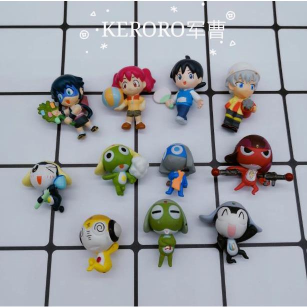 ☃☬♀ของแท้จำนวนมาก Bandai Keroro Army Cao Frog Squad อะนิเมะตุ๊กตาเครื่องประดับพวงกุญแจ DIY วัสดุ