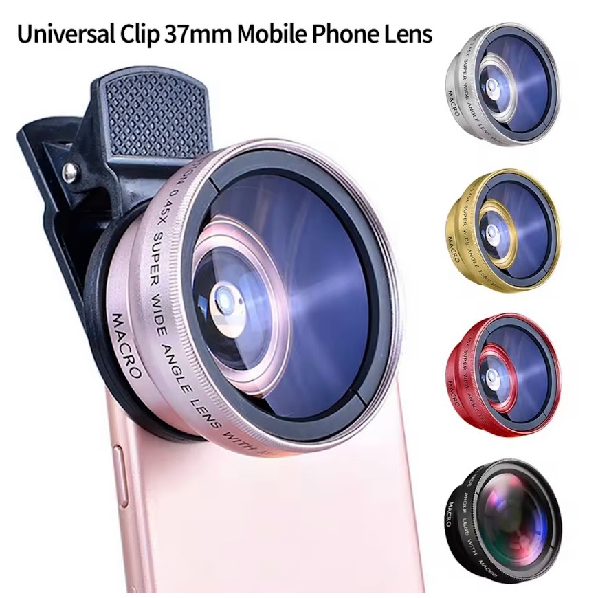 Universal 2 in 1 0.45X Super มุมกว้าง 12.5X Super มาโครเลนส์ HD กล้องเลนส์โทรศัพท์มือถือสำหรับ สมาร์ทโฟนอุปกรณ์เสริม