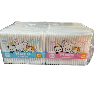 ปั่นหู HARU&FRIENDS 100 ก้าน แพค 12 ชิ้น ที่ปั่นหู ทำความสะอาดหู