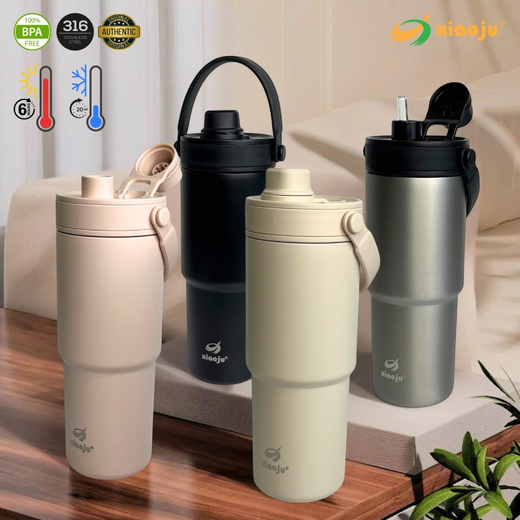 XIAOJU แก้วน้ำซับในเซรามิก 735ML เก็บอุณหภูมิยาวนาน ร้อน & เย็น ซับอีกชั้นด้วยสแตนเลส 316