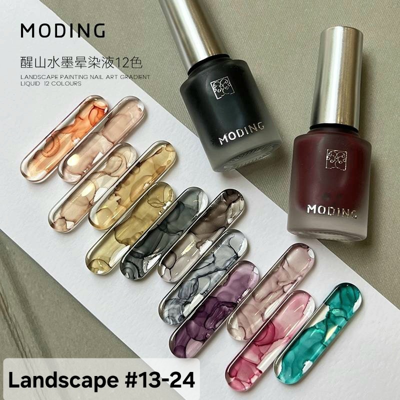 เซตสีเจลอิ๊งค์ MODING ink gel Landscape #13-24 สีฟุ้งแห้งโดยไม่ต้องอบ สีน้ำทำหินอ่อน นำเข้าจากจีน🇨🇳