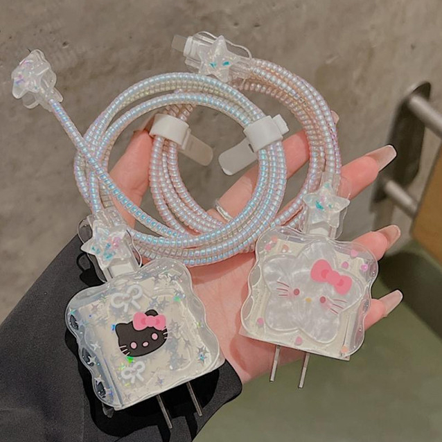 ตัวป้องกันสายชาร์จ สายข้อมูล เคสป้องกัน ชุด โทรศัพท์ เคสป้องกัน เหมาะสำหรับ IP เครื่องชาร์จ18/20W ฝาครอบป้องกันสายชาร์จ